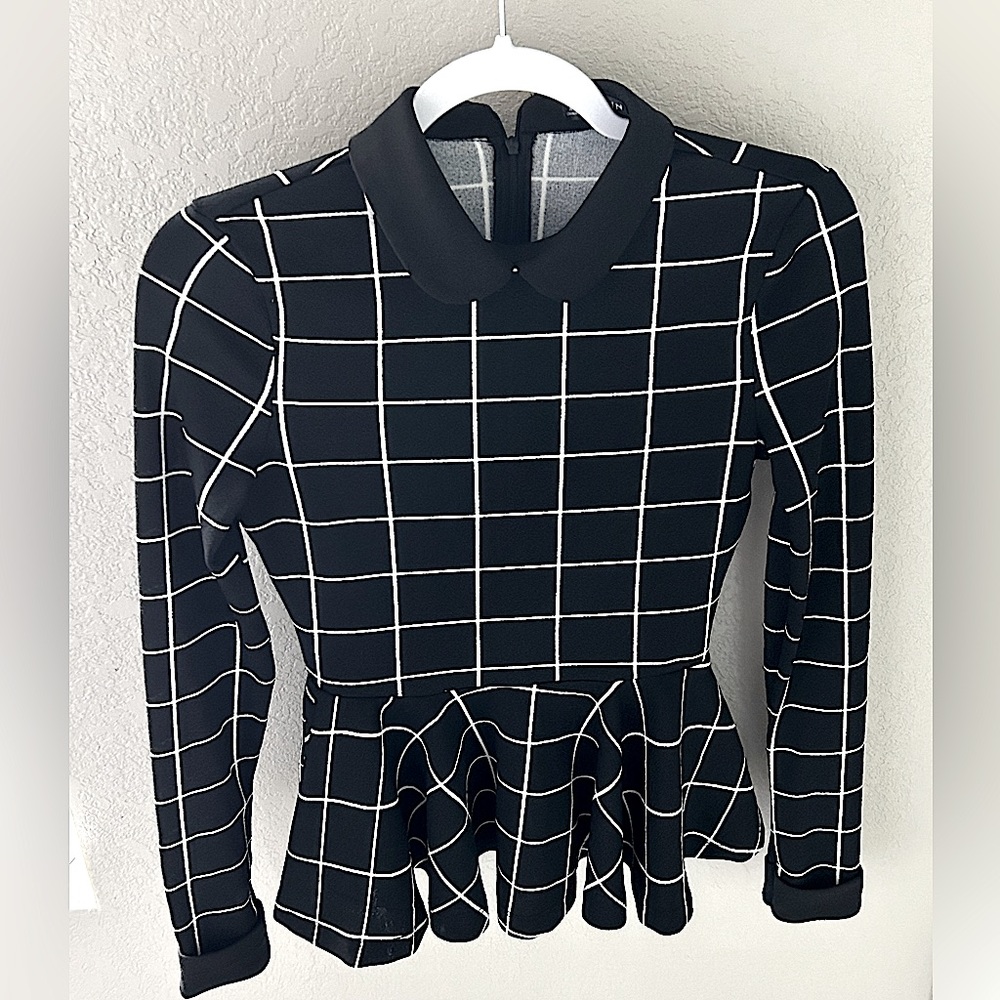 Shein Collared Long Sleeve Peplum top